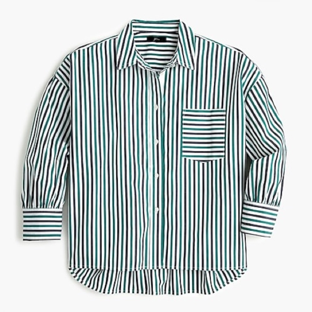 NWT J Crew Oversized Cotton Button Up (HUNG)
